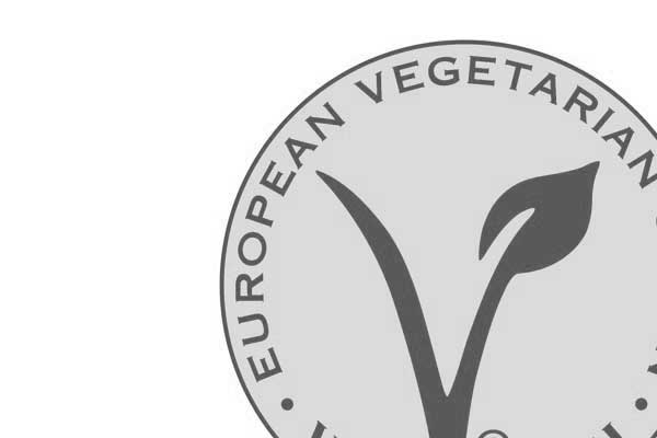 Grün-gelbes V-Label zur Kennzeichnung veganer Produkte