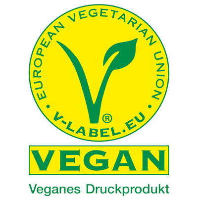 V-Label für vegane Druckprodukte
