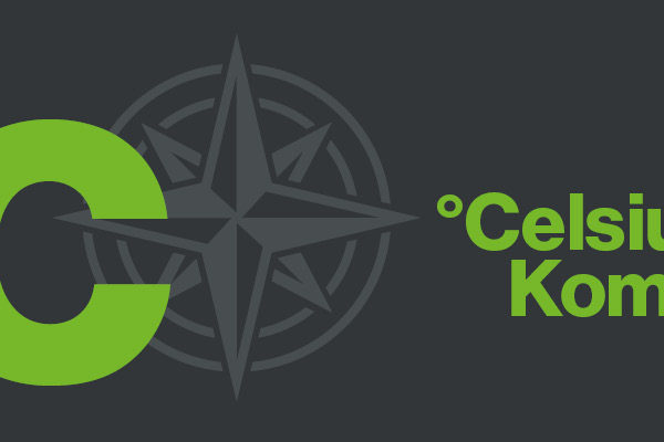 Grafik mit einem stilisierten Kompass und Grad Celsius